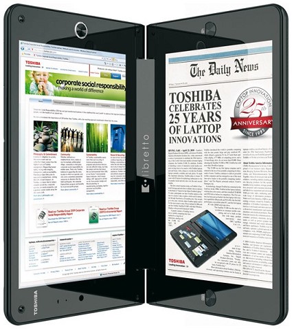 Toshiba Libretto W100: nuovo tablet Windows 7 con due display. Novit? e caratteristiche tecniche