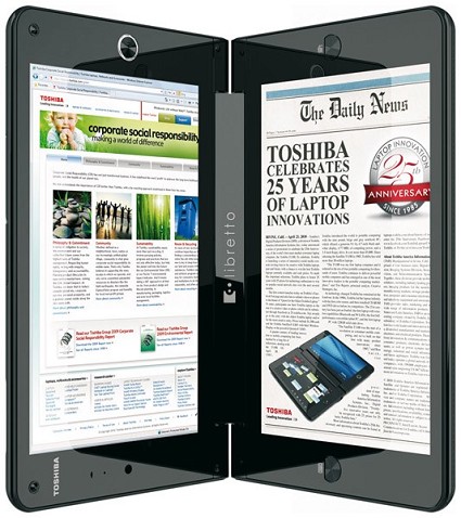 Toshiba Libretto W100: nuovo tablet Windows 7 con due display. Novit?� e caratteristiche tecniche