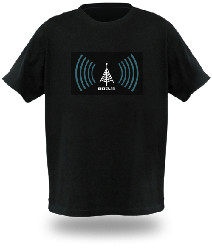 Maglietta che rileva automaticamente la presenza di reti Wi-Fi in vendita su un portale americano