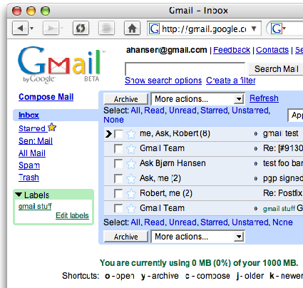 Nuova Gmail: velocit?á incrementata, possibilit?á di fare ricerche avanzate nella posta e di salvare messaggi come segnalibri