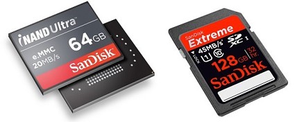 Nuove schede San Disk da 64 e 128 GB: 45 megabyte al secondo per catturare foto e video