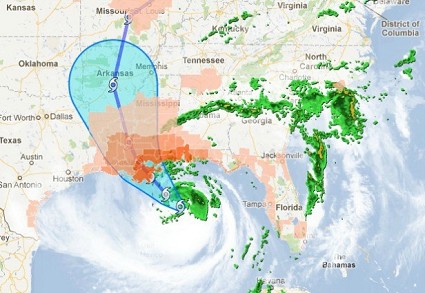 Google Crisis e la mappa dell'Uragano Isaac
