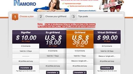 Fidanzata virtuale: con Namorofake crei un falso profilo facebook della tua ragazza