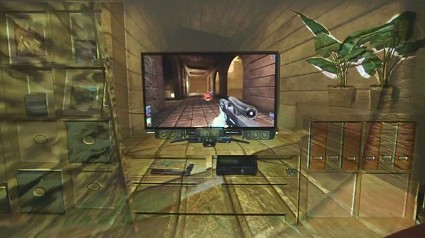 Tecnologia IllumiRoom da Microsoft Labs mostrata a Redmond con XBox One