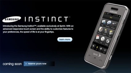 Nuovo cellulare Samung Instinct: design e tecnologie avanzate per uno smartphone che in molti esperti considerano il vero rivale dell'iPhone Apple