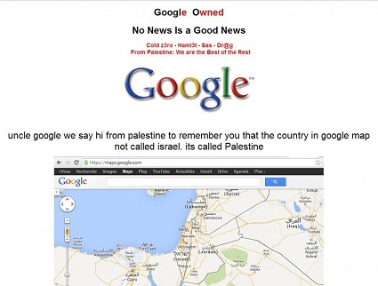 Google: hacker pro-Palestina defacciano homepage motore di ricerca