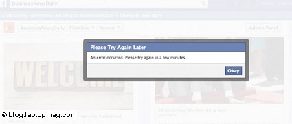 Facebook down: problemi aggiornamento status e commenti per il social network
