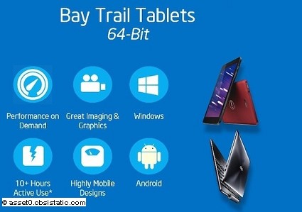Tablet Android con chip Intel Bay Trail a 64-bit in arrivo nel 2014