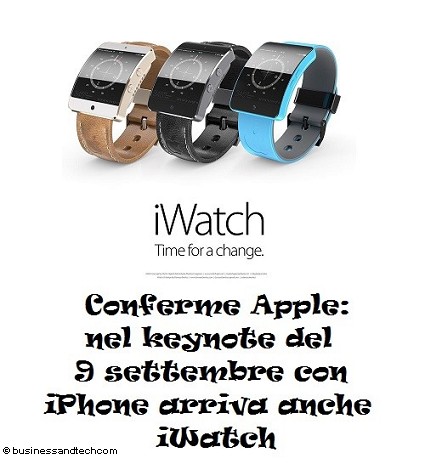 iWatch Apple con iPhone 6 protagonisti del prossimo event oil 9 settembre: anticipazioni 