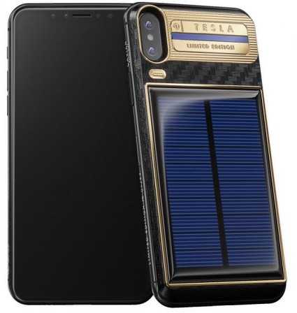 iPhone X Tesla: innovativo smartphone a ricarica con pannello solare. Costo proibitivo