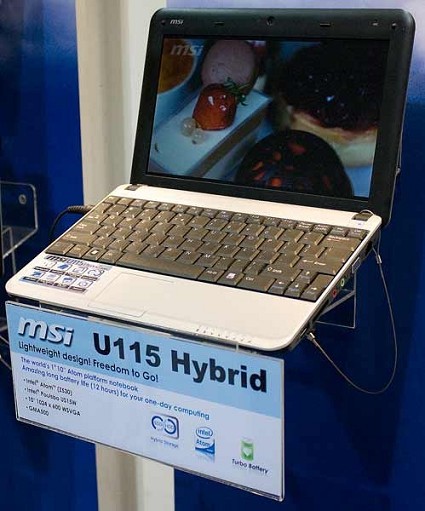 MSI U115: nuova versione del netbook con doppio disco e funzione Hybrid. 