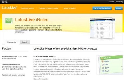 IBM LotusLive iNotes sfida Google Apps. Novit? e costi del nuovo servizio online